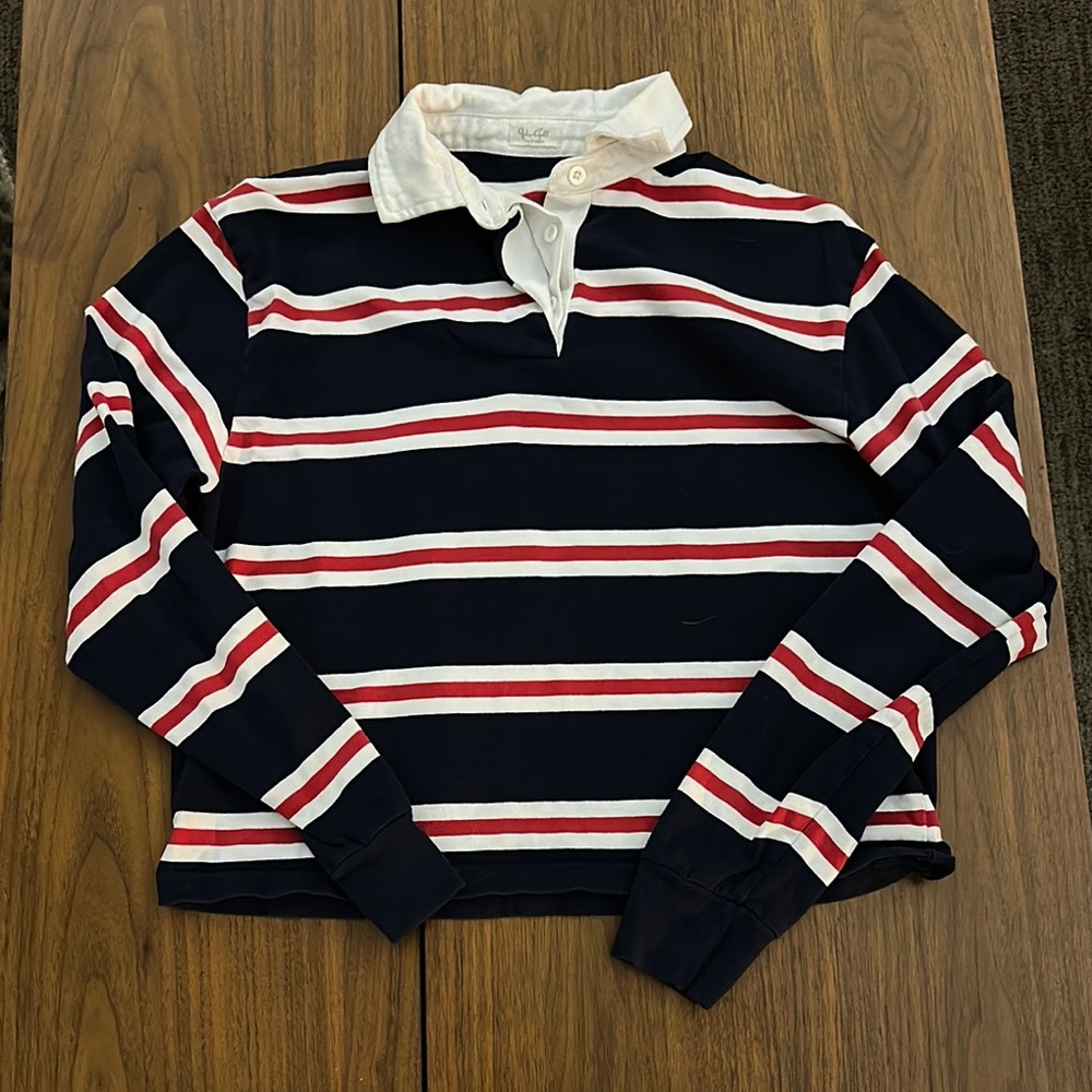 Brandy Melville Navy and Red Striped Top
